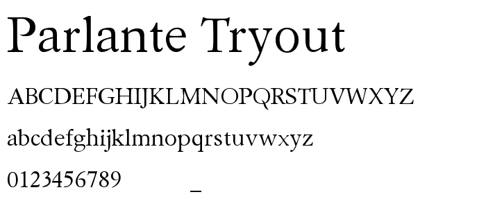 Parlante Tryout font
